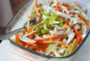 Julienne di seppie con carote e sedano in insalata