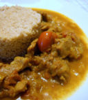 Tajine di straccetti di manzo con cipolla rossa di Tropea e cous-cous al farro