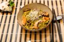 Spaghetti al the verde con i funghi