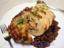 Roast turkey with chestnut stuffing, tacchino ripieno di castagne e cranberry sauce