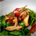 Insalata di Funghi Porcini, Spinaci e Bruschetta