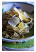 Tagliatelle al limone fatte a mano con crema di carciofi