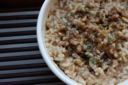 Risotto con salsiccia piccante mantecato all'aceto balsamico