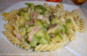 Fusilli alla pancetta, funghi e zucchine
