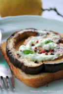 Melanzane grigliate con salsina al basilico