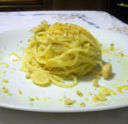 Spaghetti alla crema di porri e agrumi di Loredana