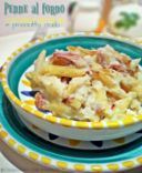 Penne al forno con crema di cavolfiore e prosciutto crudo