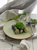 CANNELLONI DI CIME DI RAPA E NERO DI SEPPIA RIPIENI DI BACCALA'