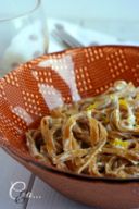 Riccioli alla Liquirizia con robiola e scorza di limone