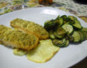 Filetti di salmone e zucchine croccanti al profumo di limone