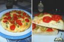 Pizza ripiena di caprino ed erbette all'aglio
