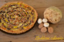 Quiche con sedano rapa, funghi e noci