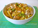 Fusilli bucati con dadolata di pesce spada, zucchine e bottarga di muggine