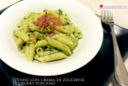 Penne con crema di zucchine e crudo toscano
