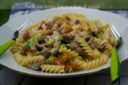 Ricetta Fusilli con fiori di zucca e tonno fresco