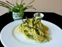 Spaghetti alla chitarra al pesto di asparagi