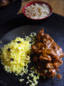 pollo al masala con pasta al curry