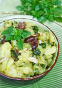 Insalata di patate e pesto con basilico greco