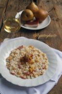 Risotto pere, noci, speck e pepe vaniglia