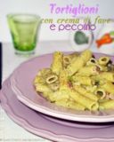 Tortiglioni con crema di fave e pecorino