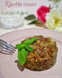 Risotto rosso con zucchine e pesto di menta