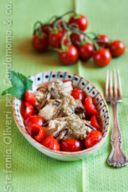 Involtini di melanzane con miglio, pesto alle mandorle e pomodorini