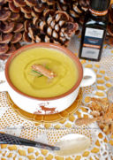 Crema di cavolo rapa, zenzero e macis con Olio extravergine Intini