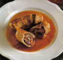 Involtini di vitello al prosciutto cotto.