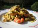 Fettuccine con cuori di Carciofi e Gamberoni