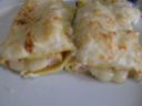 Crespelle con prosciutto cotto e formaggio