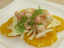 Insalata di arance e finocchio con scampi