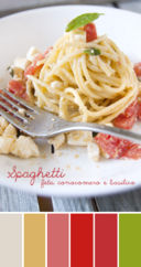 Spaghetti feta, cocomero e basilico