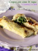 Crepes con cime di rapa e formaggio di capra