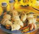 Involtini di sogliola farciti di gamberetti e verdure.