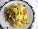 Pappardelle al prosciutto e pistacchi