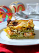 LASAGNE BICOLORI CON GAMBERI E ZUCCHINE