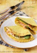 Crepes integrali con salmone e zucchine