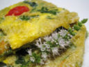 Frittata di fiori di zucca e peperoncino alle  erbe