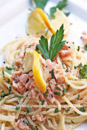 Spaghetti con salmone flambè alla vodka