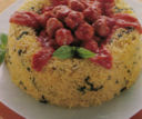 Corona di riso con polpettine.