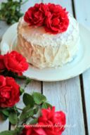 WHITE COCONUT ROSE CAKE