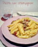 Pasta con champignon e prosciutto crudo