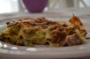 Lasagna carciofi , funghi e salsiccia