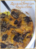 Zucca al forno con funghi e timo