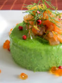 Bavarese di Pisellini con Salmone e Caviale