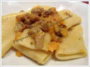 PACCHERI CON ZUCCA, FUNGHI E SALSICCIA