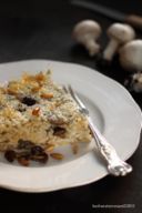 Tortino di riso, funghi e pinoli