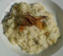 Risotto carciofi e pecorino con chips croccanti