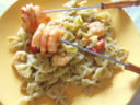 farfalle con pesto e gamberi