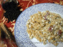 Fusilli cremosi con dadolata di salame al tartufo bianco